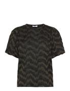 Lr-J Tops Blouses Short-sleeved Black Levete Room