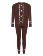 Pajama Christmas Santa Gingerb Pyjamas Sett Brown Lindex