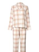 Pj Ls Flannel Twill Check Pyjamas Cream Hunkemöller