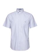 Reg Oxf Stripe O.shield Ss Shirt Tops Shirts Short-sleeved Blue GANT