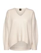 C_Fondella Tops Knitwear Jumpers Cream BOSS