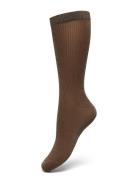 Magda Shimmery Socks Lingerie Socks Regular Socks Brown Swedish Stocki...