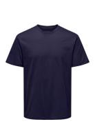 Onsmax Life Ss Stitch Tee Noos Tops T-shirts Short-sleeved Navy ONLY &...