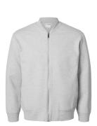 Slhmack Sweat Bomber Ls Noos Bomberjakke Jakke Grey Selected Homme