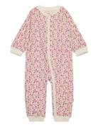 Nightsuit Ls Aop Pyjamas Sie Jumpsuit Pink Minymo