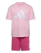 Lk Bl T-Set 160 Sets Sets With Short-sleeved T-shirt Pink Adidas Sport...