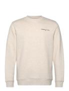 Tjm Reg Linear Crew Ext Tops Sweat-shirts & Hoodies Sweat-shirts Cream...