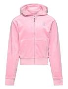 Jc Diamante Zip Thru Hood Tops Sweat-shirts & Hoodies Hoodies Pink Jui...