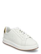 Ainsley Metallic-Trim Leather Sneaker Lave Sneakers White Lauren Ralph...