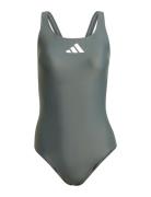 3 Bars Suit Sport Swimsuits Grey Adidas Performance