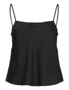 Satin Top With Thin Straps Tops Blouses Sleeveless Black Mango