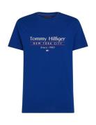 Hilfiger Center Stack Tee Tops T-shirts Short-sleeved Blue Tommy Hilfi...