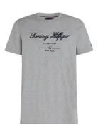 Script Logo Tee Tops T-shirts Short-sleeved Grey Tommy Hilfiger