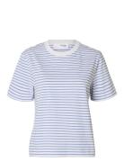 Slfessential Ss Striped Boxy Tee Tops T-shirts & Tops Short-sleeved Bl...