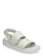 Flat Adj Sandal Eyelet Flate Sandaler White Calvin Klein