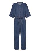 Pantssuit With Belt Bottoms Jumpsuits Blue Coster Copenhagen