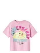Nkffami Pokemon Ss Nreg Top Sky Tops T-shirts Short-sleeved Pink Name ...