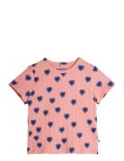 Outlined Hearts Aop Ss Tee Tops T-shirts Short-sleeved Pink Mini Rodin...