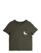 Seagull Emb Ss Tee Tops T-shirts Short-sleeved Black Mini Rodini