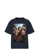 Nkmvoto Ss Nreg Top Tops T-shirts Short-sleeved Navy Name It