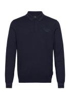 Benil_Ps Tops Knitwear Long Sleeve Knitted Polos Navy BOSS