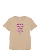 T-Shirt Glitter Tops T-shirts Short-sleeved Beige Daily 7