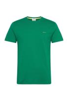 Contrast Logo Ss T-Shirt Tops T-shirts Short-sleeved Green GANT