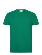 Slim Pique Ss T-Shirt Tops T-shirts Short-sleeved Green GANT