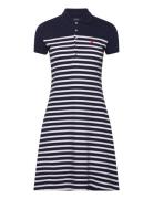 Striped Stretch-Mesh Polo Shirtdress Knelang Kjole Navy Polo Ralph Lau...