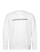 O-Neck Printed Sweat Tops Sweat-shirts & Hoodies Hoodies White Lindber...