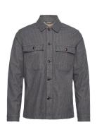 Mmgmatteo Stripe Overshirt Tops Overshirts Navy Mos Mosh Gallery