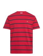 Striped Ss T-Shirt Tops T-shirts Short-sleeved Red GANT