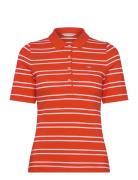 Slim Stripe Shield Ss Pique Polo Tops T-shirts & Tops Polos Red GANT