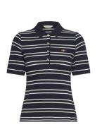 Slim Stripe Shield Ss Pique Polo Tops T-shirts & Tops Polos Navy GANT