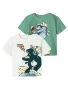 Nmmdino Nreg Ss Top 2P Tops T-shirts Short-sleeved White Name It