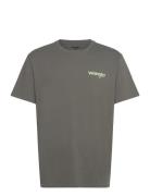 Graphic Tee Tops T-shirts Short-sleeved Grey Wrangler