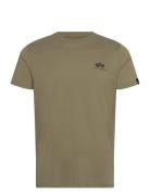 Backprint T Tops T-shirts Short-sleeved Khaki Green Alpha Industries