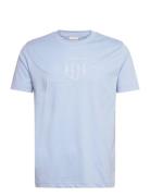 Reg Tonal Shield Ss T-Shirt Tops T-shirts Short-sleeved Blue GANT