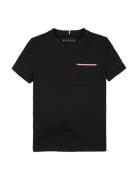 Pocket Tee S/S Tops T-shirts Short-sleeved Black Tommy Hilfiger