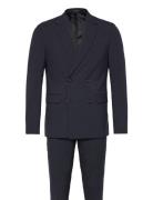 Plain Db Mens Suit - Normal Lenght Dress Navy Lindbergh