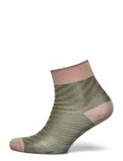 Elisa Glimmer Short Socks Lingerie Socks Footies-ankle Socks Khaki Gre...