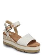 Diana Sandal Med Hæl Espadrilles Cream TOMS