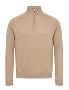 Bs Vangelis Regular Fit Knitwear Tops Knitwear Half Zip Jumpers Beige ...