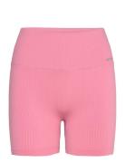 Ribbed Seamless Midi Biker Shorts Bottoms Shorts Cycling Shorts Pink A...