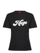 Damacia_4 Tops T-shirts & Tops Short-sleeved Black HUGO