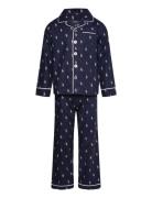 S6-Sleepwear Pant Set Pyjamas Sett Navy Ralph Lauren Kids