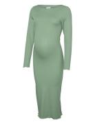 Mlfreya Ls Jrs Midi Dress Knelang Kjole Green Mamalicious