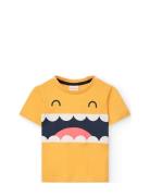 Knit T-Shirt Tops T-shirts Short-sleeved Yellow Boboli