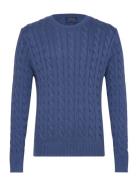 Cable-Knit Garment-Dyed Cotton Sweater Designers Knitwear Round Necks ...