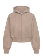 Over D Hooded Jacket Tops Sweat-shirts & Hoodies Hoodies Brown Mango